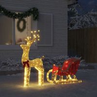 Décoration de Noël renne et traîneau 100 LED blanc chaud