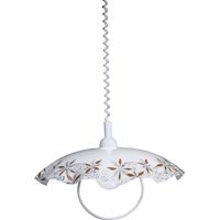 Saliscendi D45 1xE27 Montatura Bianca Vetro Lastra Bianco E-Energy Brigitta