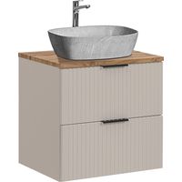 Mueble lavabo individual imitación piedra 60cm Adriel Cachemira y Madera