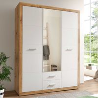 Armoire à vêtements Storck 151cm 3 portes & 2 tiroirs - chêne