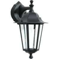 Applique extérieure vintage 60W E27 – Fonte d'aluminium noire – Indice de protection IP43 – Dimensions 18x33xØ22 cm – Loan