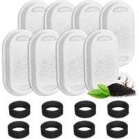 Set di filtri per fontanelle per gatti, 16 pezzi, filtro al carbone e spugna in schiuma per fontanelle per gatti in acciaio inox da 3,2 litri con resina e carbone attivo