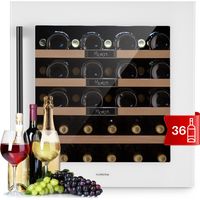 Klarstein Built-in Wine Cooler Drinks Fridge, 92L Single Zone Wine Fridges, Wine Prosecco and Beer Bottles, Touch Pad, Indoor/Outdoor Bar Fridge and Wine Cooler for Garden, 5-20°C, Fits 36 Bottles
