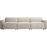 Modulares Sofa für 4 Personen in beigem Samt-Textur Stoff SPLIT