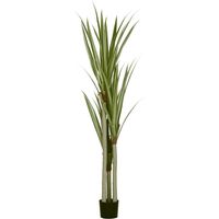 Pianta Artificiale di Yucca da 190 cm con 39 Foglie in Vaso Contenitore di PEVA e Cemento