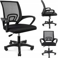 Chaise de bureau pivotante noire – Dossier profilé – Assise moelleuse – Hauteur réglable 43-91 cm – Charge maximale 110 kg – Roulettes en plastique – Smart
