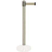 Poteau à corde rétractable grise en nylon - acier inoxydable - 100cm (corde210cm) (socle non inclus) - Securit