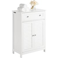 Sobuy – Meuble sous vasque simple FRG238 – Dimensions L60cm x P35cm x H87cm – Bois MDF laqué blanc – Capacité max 50kg