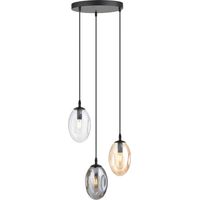 Lampadario Emibig Astral 3, 3xE14 nero multicolor vetro