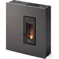 stufa a pellet slim ermetica freepoint "res 7 t2" antracite 6,9 kw con wi-fi
