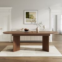 Table à Manger Extensible 160/200×90 cm – 6-8 Places - Plateau 18mm - Coins Arrondis - Pieds Stables - Noyer