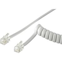 Cavo telefonico spirale, conduttore di alluminio placcato di rame (CCA), Spina RJ10 (4P4C) Spina RJ10 (4P4C). Lunghezza del Cavo 2 m