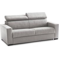 Talamo Italia Divano Letto Aisha, Divano a 3 posti, 100% Made in Italy, Sofà Soggiorno con apertura girevole, con poggiatesta regolabili e Braccioli slim, Cm 200x95h85, Grigio, con imballo rinforzato
