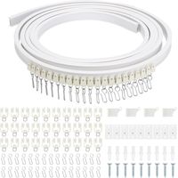 Rail De Rideau De Plafond Incurvé Et Flexible Guide De Montage De Rideau Avec Rouleaux Silencieux Système De Rail De Rideau Pour Rail De Rideau De Douche (3m)