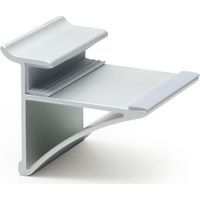 soporte estante cristal sp10 l50 plata mate con pestaña superior de sujeccion.