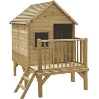 SOULET - Caseta Infantil de Madera Tratada Elevada sobre Pilotes Winny 175x151x210 cm - Casita de Juego Elevada para Niños - Cabaña de Madera para Jardín - Fácil Montaje - Segura y Resistente