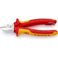 KNIPEX 70 06 160 T Seitenschneider isoliert mit Mehrkomponenten-Hüllen, VDE-geprüft mit integrierter isolierter Befestigungsöse zum Anbringen einer Absturzsicherung verchromt 160 mm