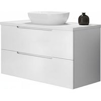 Kibath Mueble de baño con Lavabo VICTORIA 80x45 cm acabado Blanco mate 2 cajones suspendido
