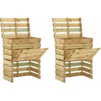 vidaXL Composteur de jardin à lattes 2 pcs 80x50x100 cm Pin imprégné