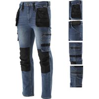 Pantalon de travail, jeans stretch, marine/noir, Taille L/XL