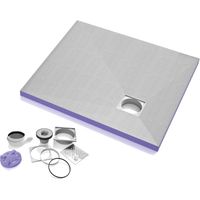 Jackon Plato de ducha alicatable Aqua descentrado 1200x1200x40 mm con sifón horizontal (4512095 + 4512007)