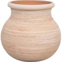 Jarrón de terracota Florero redondo Macetero de exterior e interior Tarro de terracota Tarro de flores Jardinera de balcón