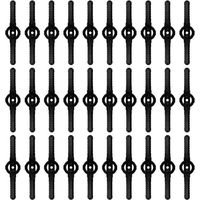 Lames de rechange pour débroussailleuse et tondeuse – Lot de 30 lames en plastique durable noir, compatible avec la plupart des modèles
