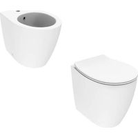 Coppia di sanitari a terra colore bianco opaco da 52 cm Ponsi Kite KITKITE1BO