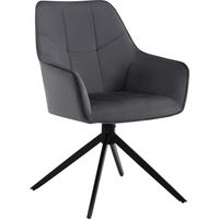 WOLTU Set di 1 sedie da pranzo con Gambe in Metallo.Schienale e Seduta Girevole.in Velluto Grigio Scuro