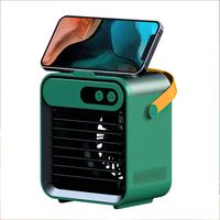 Climatiseur portable, rechargeable par évaporation, 3 vitesses, ventilateur rafraîchisseur d'air (vert)