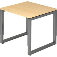 bümö Schreibtisch Serie-R Quadrat: 80 x 80 cm Ahorn Graphit