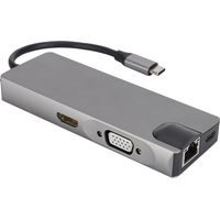Hub Ethernet USB-C vers 2 ports USB 3.0, HDMI, lecteur de cartes mémoire, accessoires bureautiques pour ordinateur portable