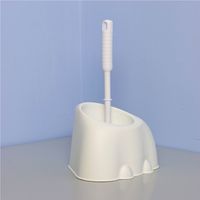 Porte-balais de toilette angulaire en re'sine thermoplastique polypropyle'ne blanc complet avec brosse de toilette