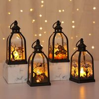 4 linternas LED de Halloween para exteriores con batería, linterna fantasma de calabaza y bruja, decoración de Halloween para exteriores e interiores, linterna fantasma de Halloween.