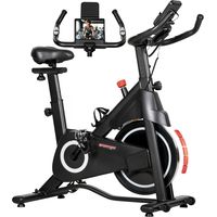 Vélo d'Appartement. Vélo d'Exercice. Résistance Magnétique Réglable. Écran LCD. Siège Confortable. 108x51x116cm. Blanc