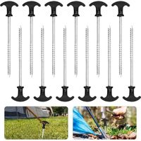 12 pezzi picchetti per tende da giardino zincati antiruggine, picchetti da avvitare per campeggio, picchetti da terra, picchetti di fissaggio per campeggio, viaggi, escursioni