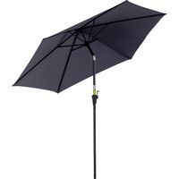 Ombrello da giardino 2,6x2,4 m inclinabile a manovella, gris et noir, en aluminium et polyester