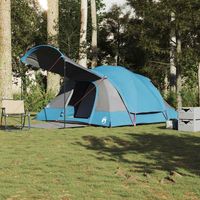 vidaXL Tenda Familiare a Tunnel per 8 Persone Blu Impermeabile