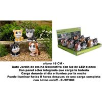 Chat Décoratif de Jardin en Résine Assortie 16 cm