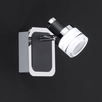 Spot mural noir applique murale spot de salon applique murale orientable, métal, 1x LED 5W 420Lm blanc chaud, LxlxH 11x8,6x13 cm, WOFI 434801106044