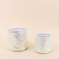 Lot de 2 paniers ronds en coton doré 15,5x13cm