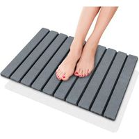 Tapis de bain pliable en terre de diatomées naturelle, antidérapant, séchage rapide, ultra-absorbant, 60 x 39 cm, tapis de douche pour salle de bain, maison et cuisine