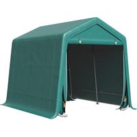 Garage Moto per Esterno 2.4x2 m, Tenda Garage per Attrezzi in Metallo e Tessuto PE, per Moto e Biciclette, Verde