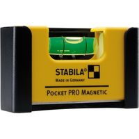 STABILA Wasserwaage Pocket PRO Magnetic, 7 cm, mit Seltenerd-Magnetsystem und Gürtel-Clip - 17953