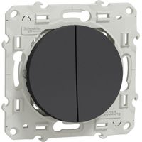 Va-et-vient + poussoir Odace anthracite 10A à vis