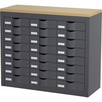 PAPERFLOW, Poste de tri, avec tiroirs, 3 rangées, 24 tiroirs