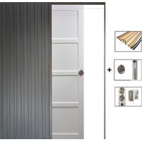 Porta scorrevole Tamera bianca larghezza 63 con sistema di galandage + kit finitura incluso