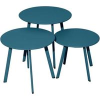 Massai-Tisch Durchmesser 45 x H 39 cm - Blau