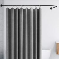 201 Edelstahl L-förmige Duschvorhanghalter, Duschvorhangstange, erweiterbares Design, 70-95x105-165cm