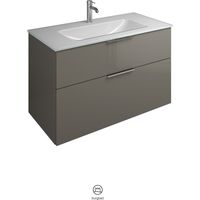 burgbad Eqio Glas-Waschtisch inklusive Waschtischunterschrank,